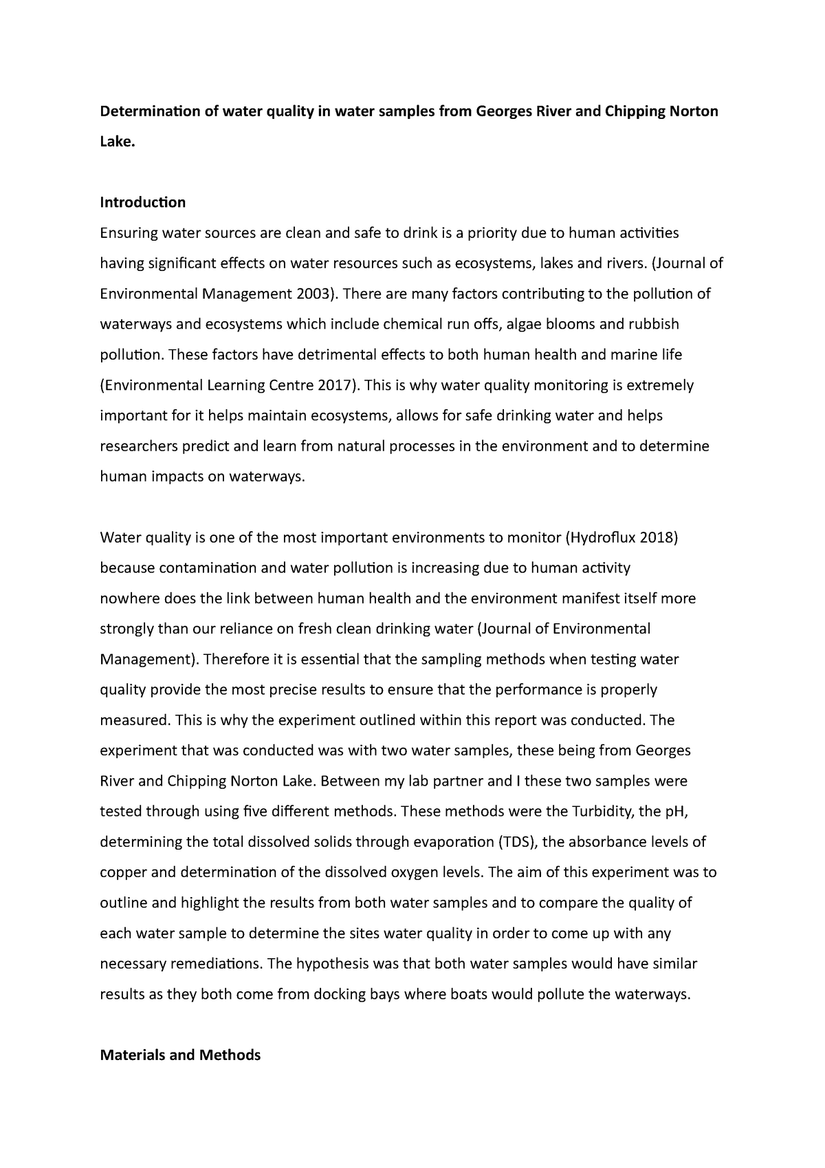 research proposal on environmental chemistry