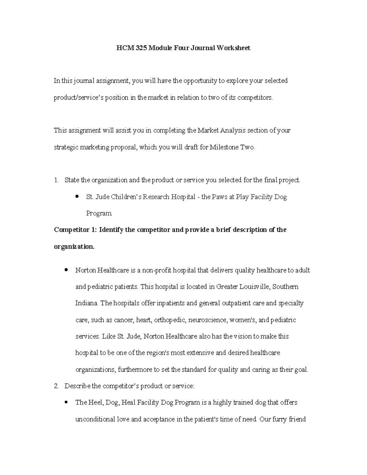 HCM 325 Module Four Journal Worksheet - This assignment will assist you ...