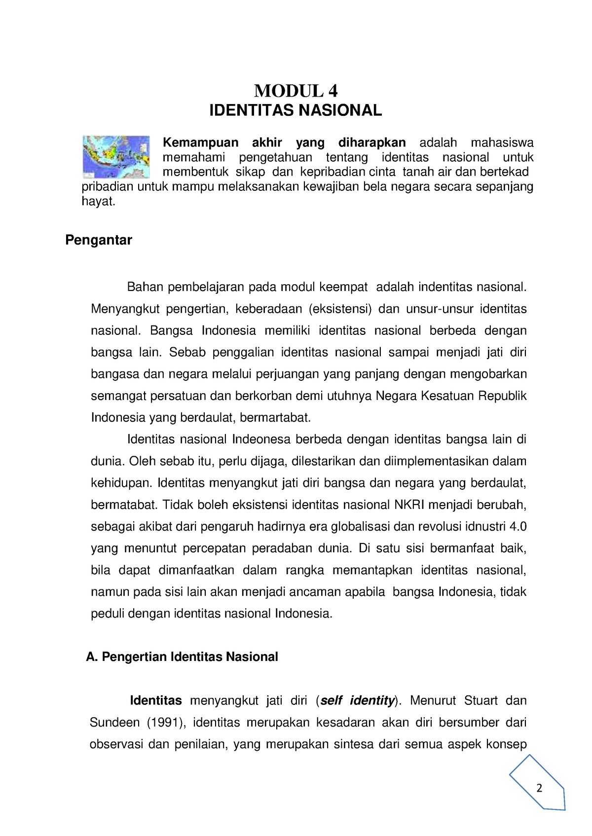 Modul 4 Pendidikan Kewarganegaraan - Identitas Nasional - MODUL 4 ...