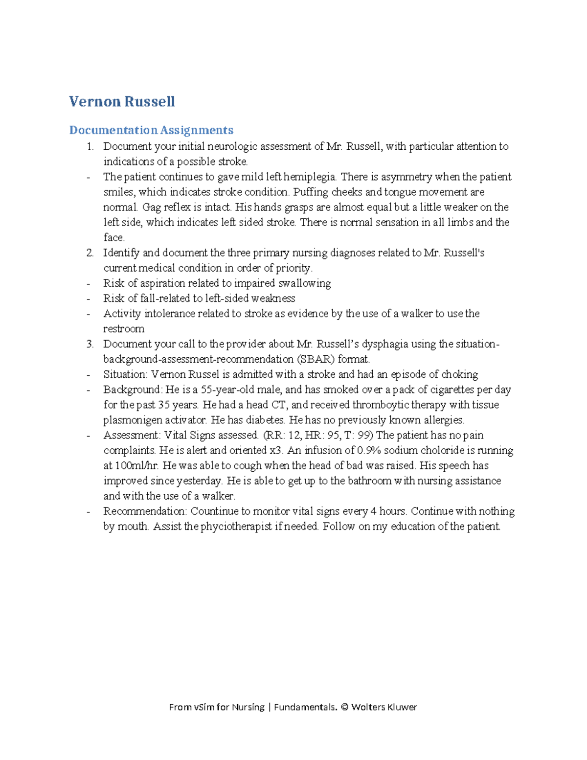 vernon russell vsim documentation assignment