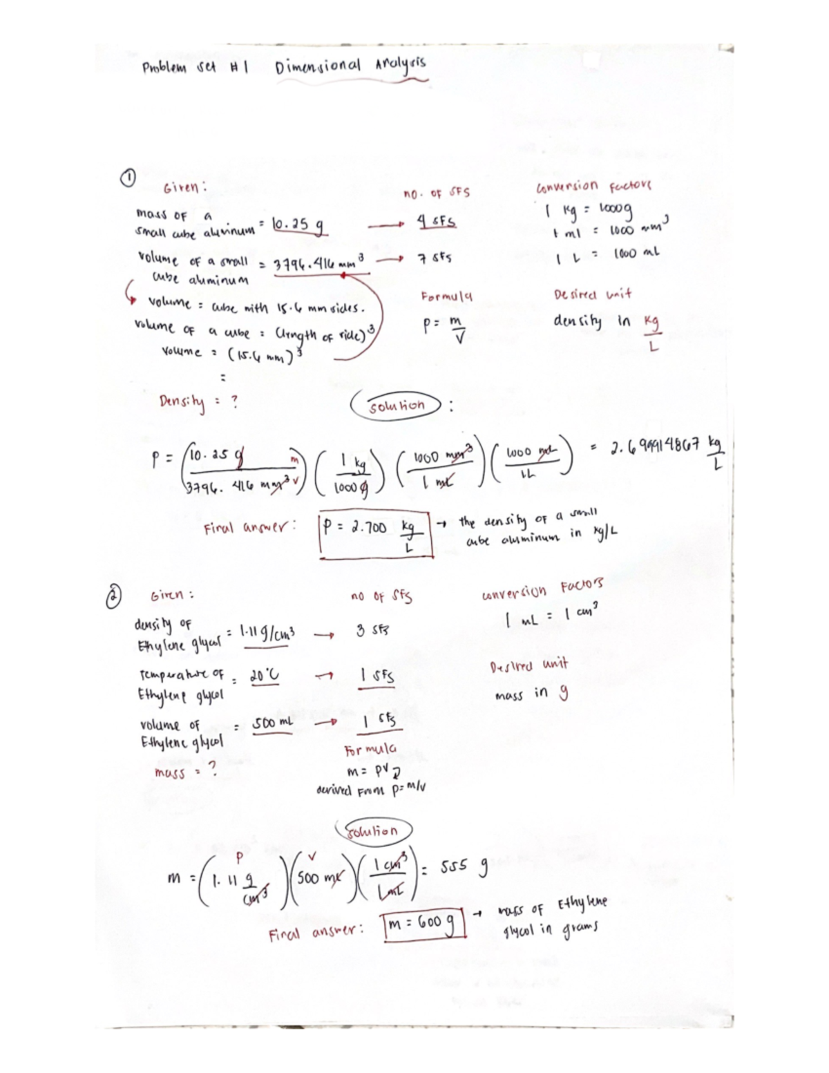 Dimensional Analysis - Medical Technology - Studocu
