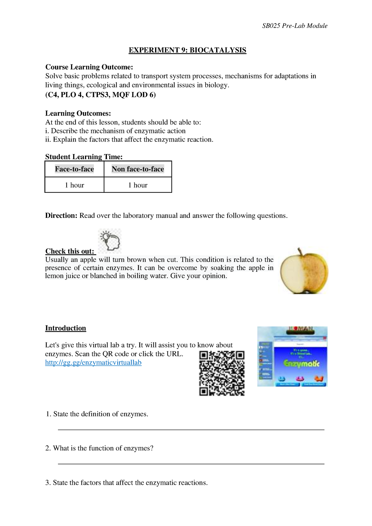 lab report sb025 experiment 3