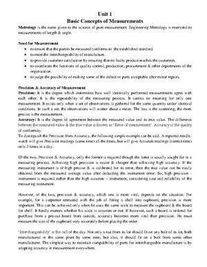 Introduction to Metrology