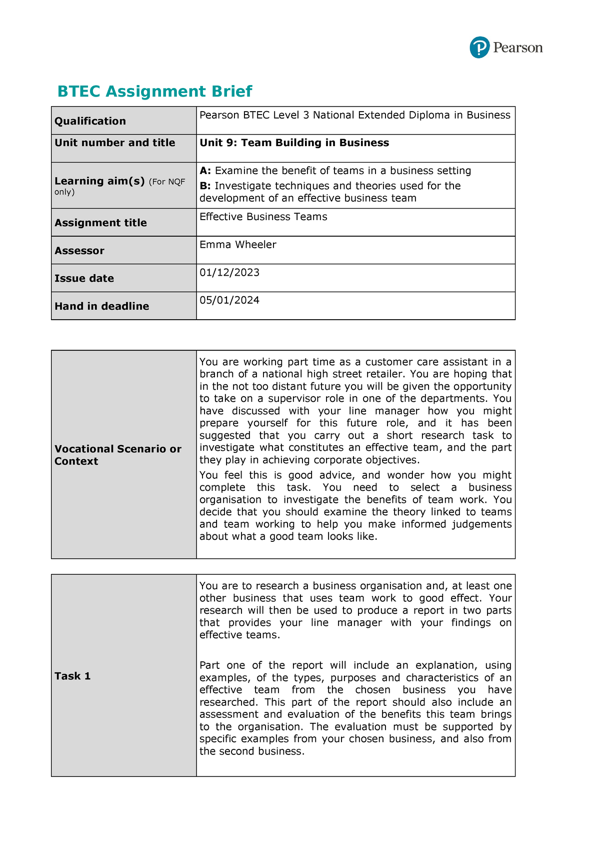 btec assignment brief internal verification