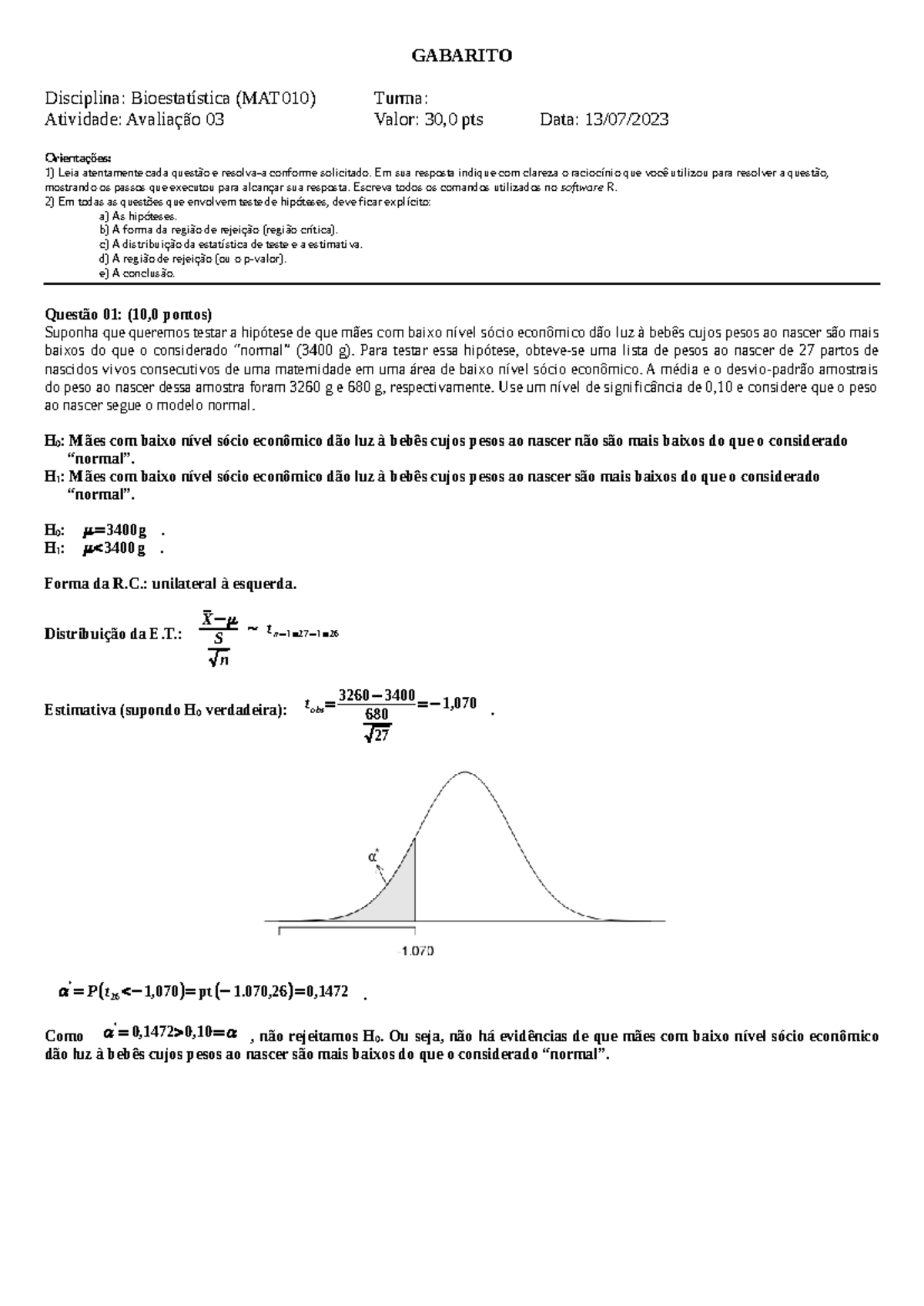 Gabarito 3Av TF 2022 2 - estatistica - GABARITO Disciplina ...