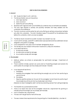 Notes Legal Causation - LAW OF DELICT - LEGAL CAUSATION No Legal System ...