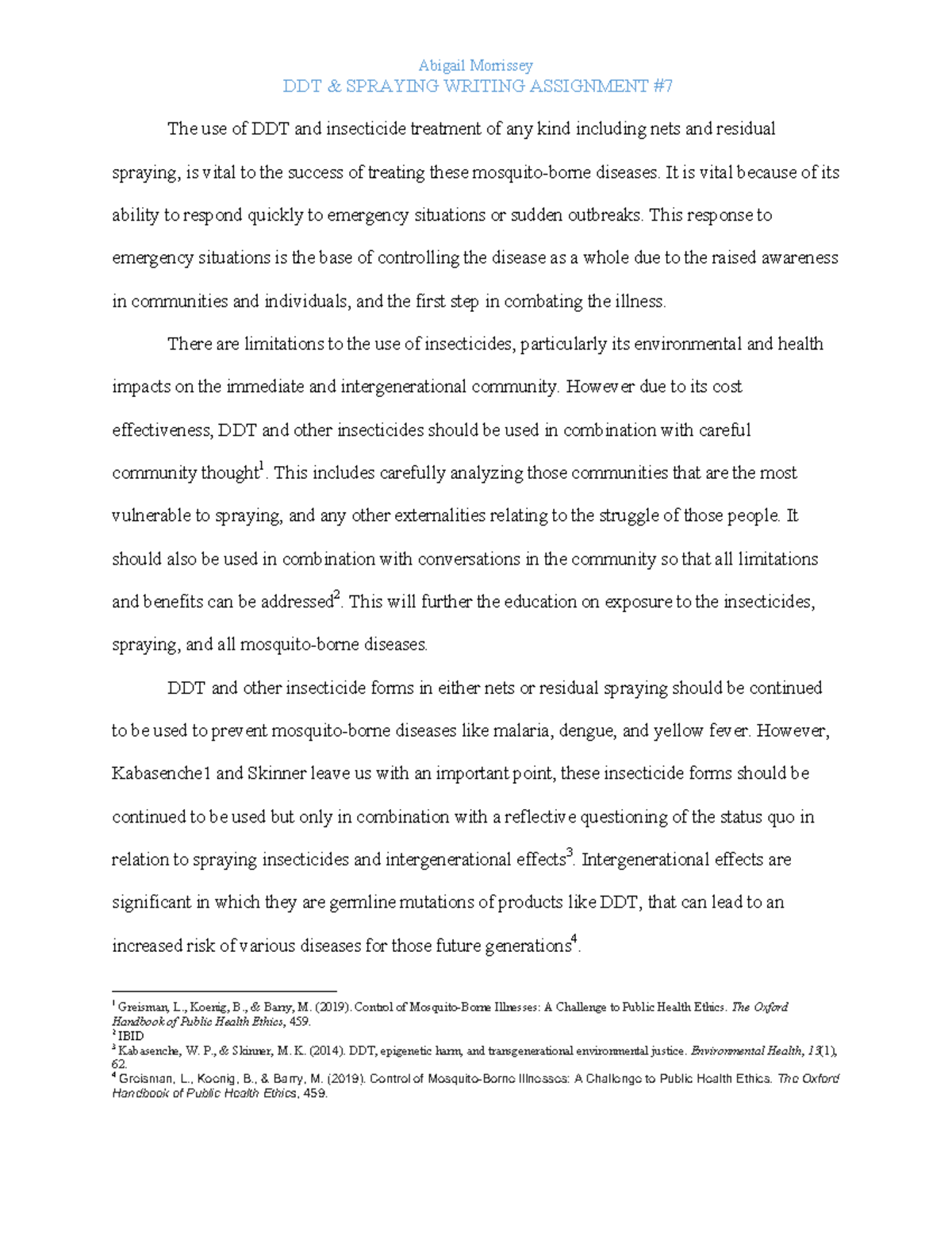 DDT spraying writing assign DDT & SPRAYING WRITING ASSIGNMENT 7