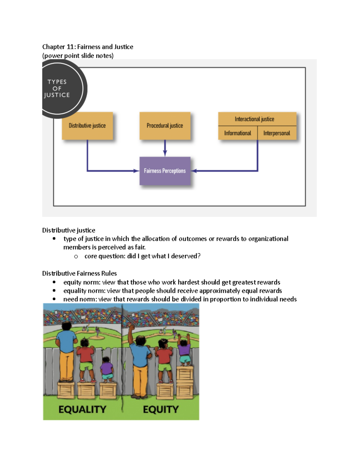 PSY 255 Chapter 11 notes - Chapter 11: Fairness and Justice (power ...