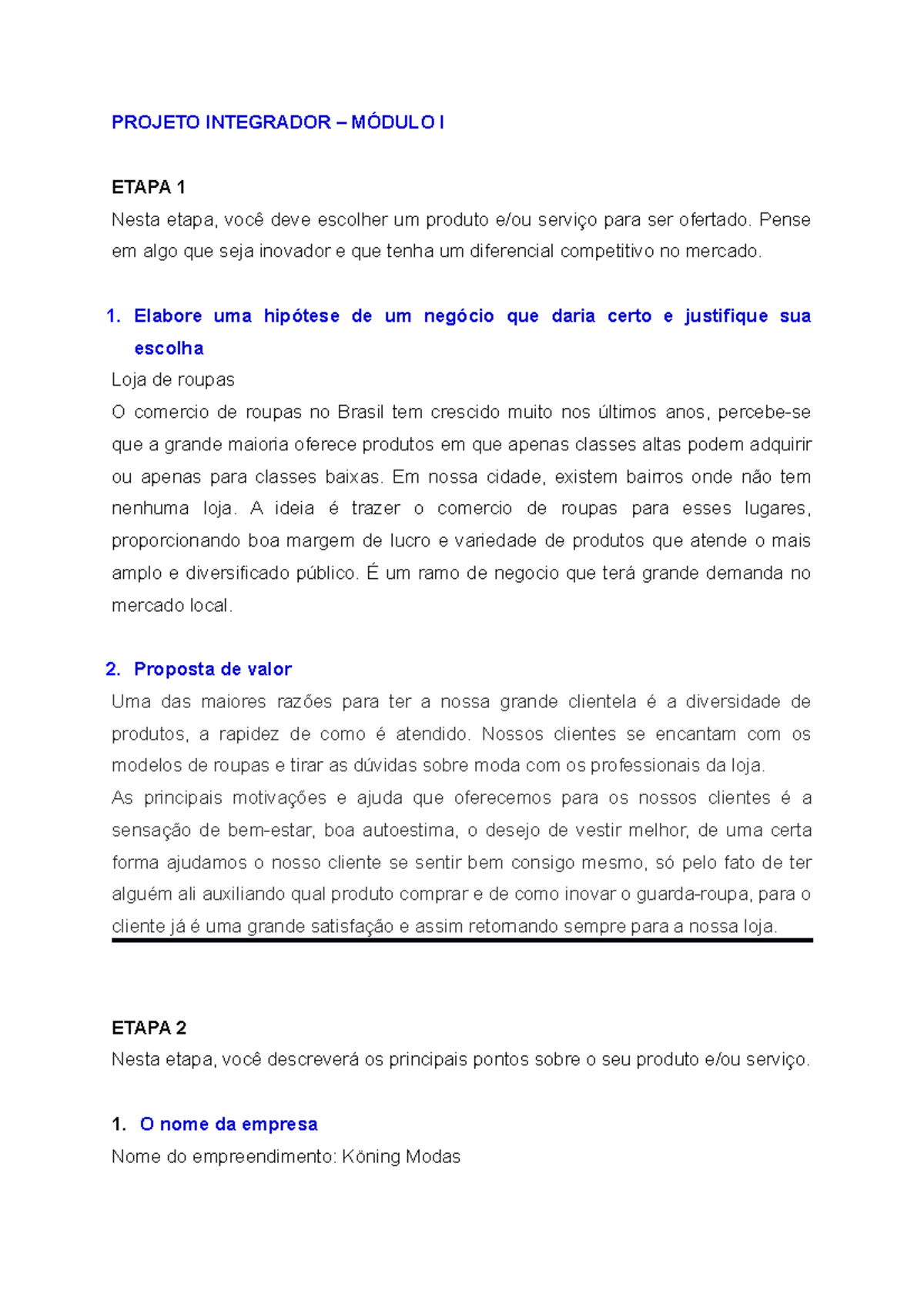 Projeto Integrador II - ... - PROJETO INTEGRADOR – MÓDULO I ETAPA 1 ...