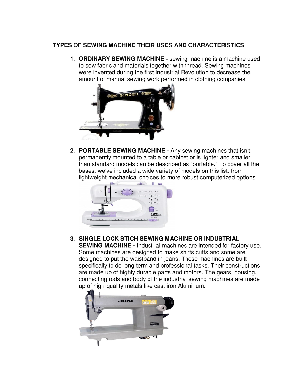 Sewing Machine Types TYPES OF SEWING MACHINE THEIR USES AND 