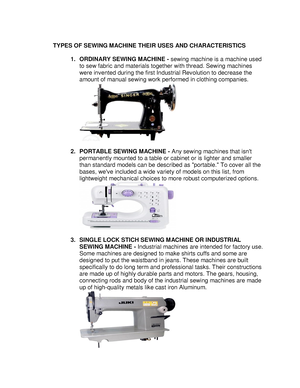 Definition and Types of Sewing Machine