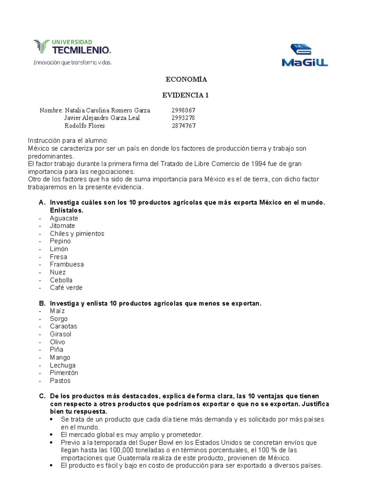 Evidencia 1 Economia - Bloque 2, Actividad 1 Opción 1 Del Temario De ...