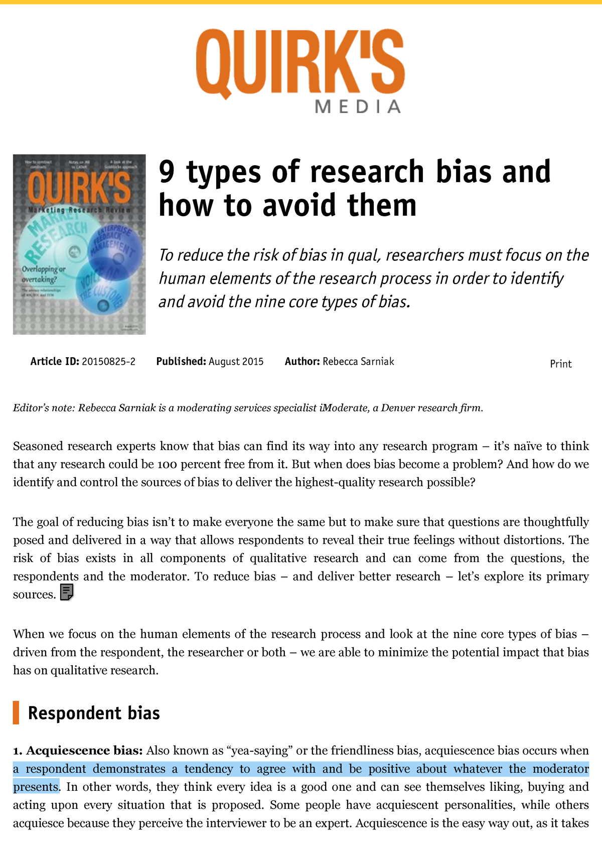 research articles with bias