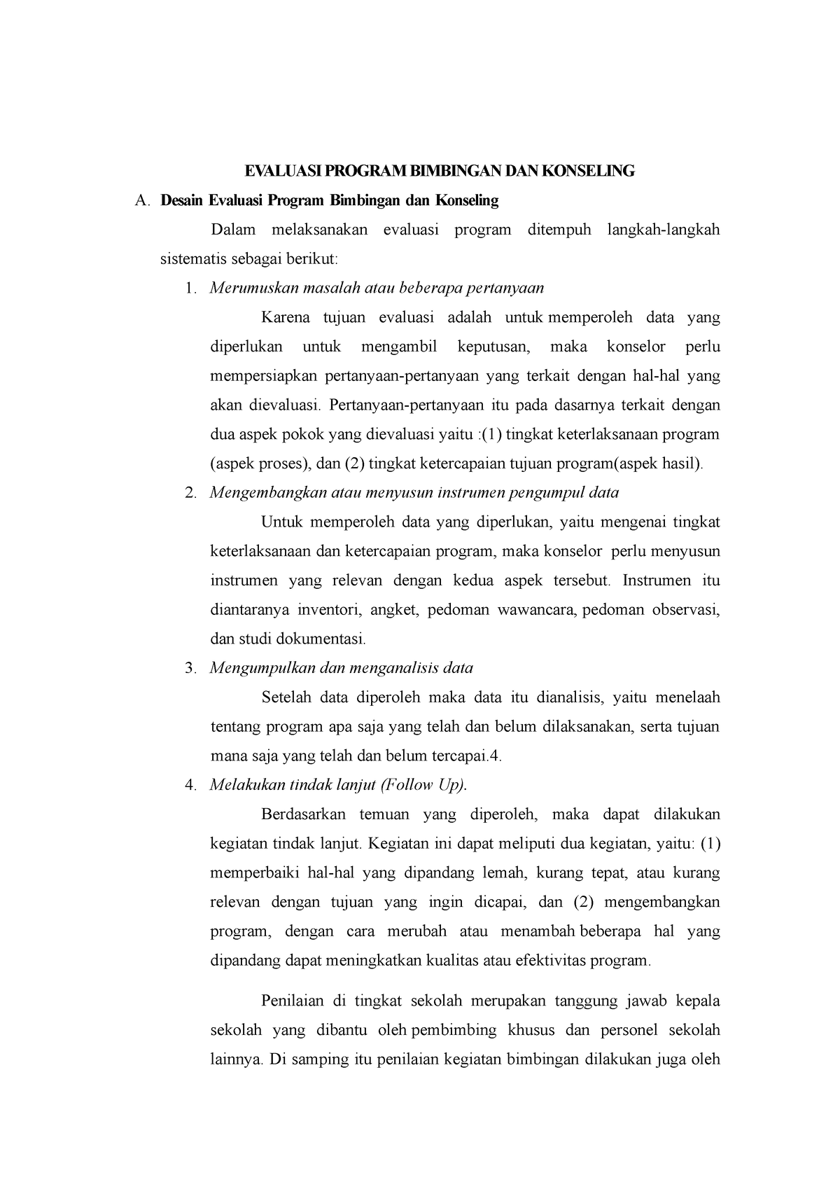 Desain Evaluasi Program Bimbingan DAN Konseling - EVALUASI PROGRAM ...