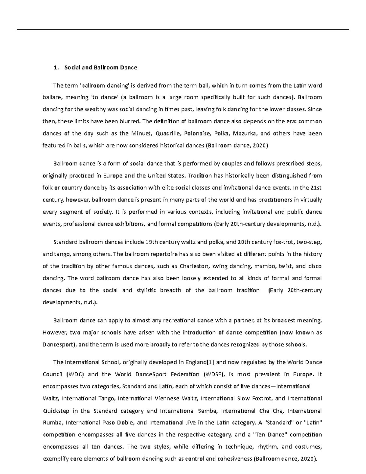 Social Dances Lecture Notes Social and Ballroom Dance The term