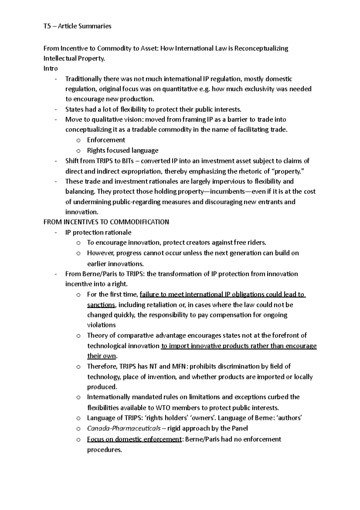 T5. Article Summaries - vidigal - From Incentive to Commodity to Asset ...