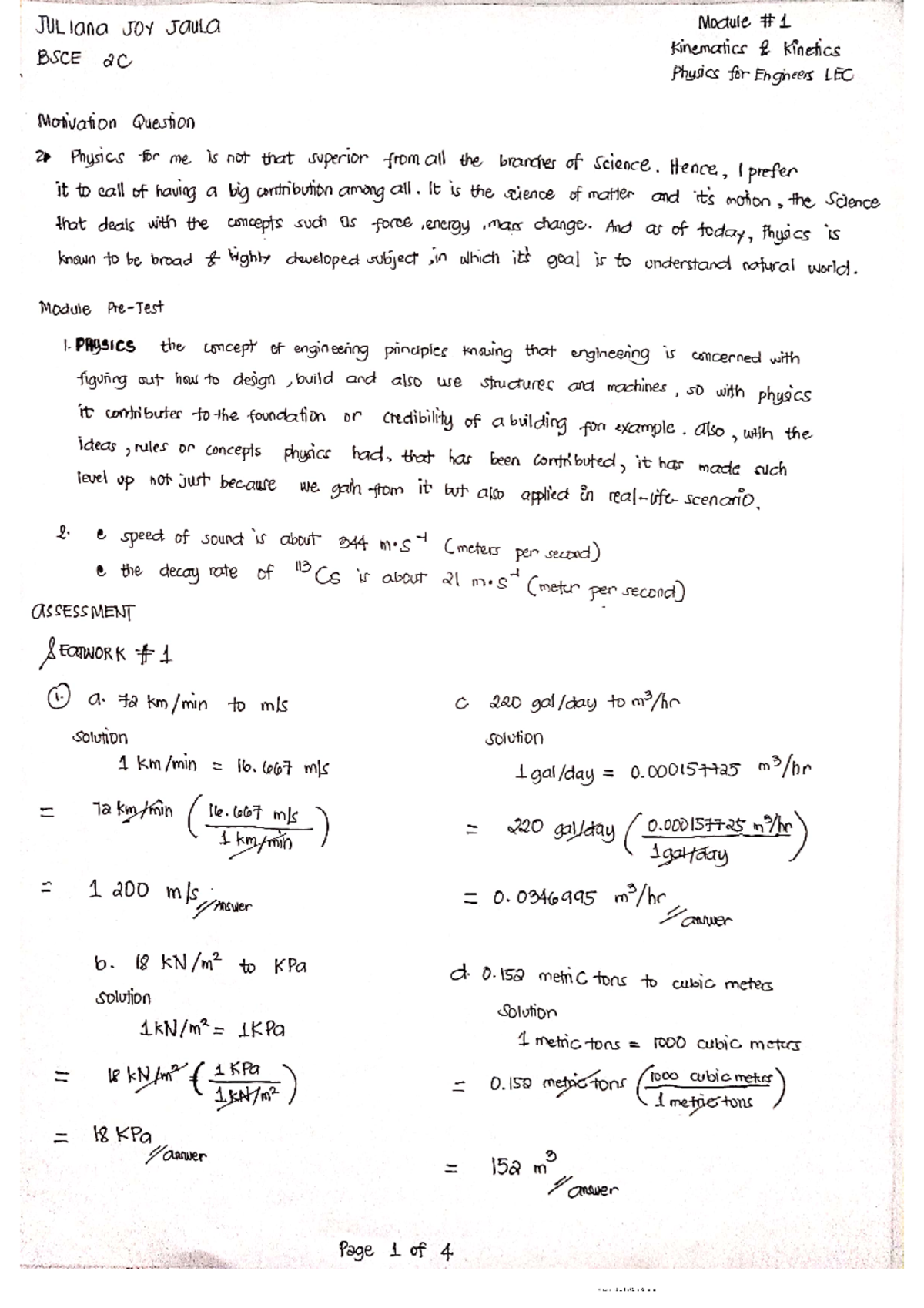 Physics 121 for engineerings calculus Based LEC Module NO - Bachelor of ...