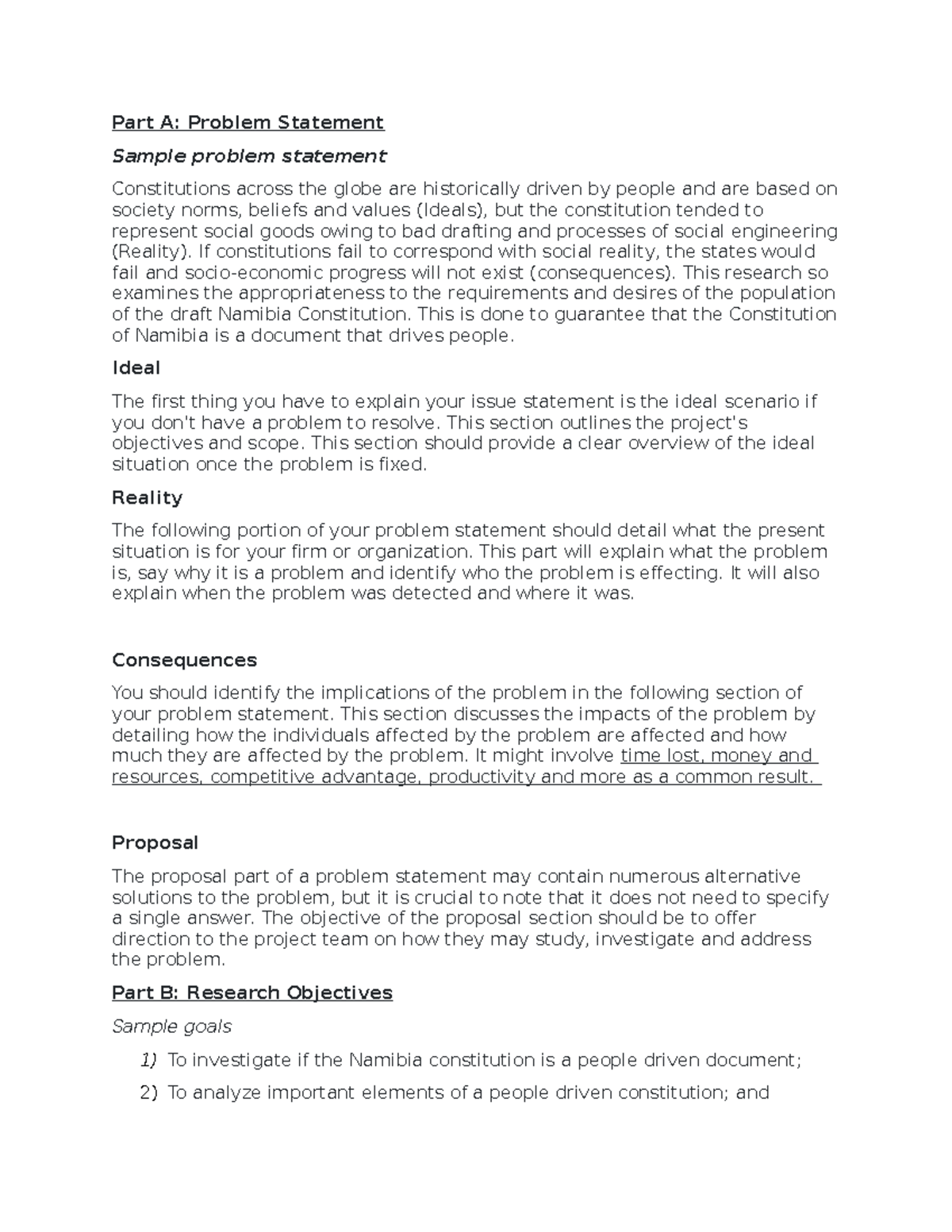 Research Meth - Assignment 1 Feedback - Part A: Problem Statement ...