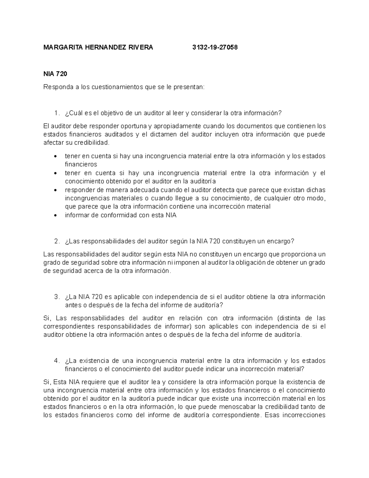 NIA720 cuestionario NIA 720 MARGARITA HERNANDEZ RIVERA 3132 19