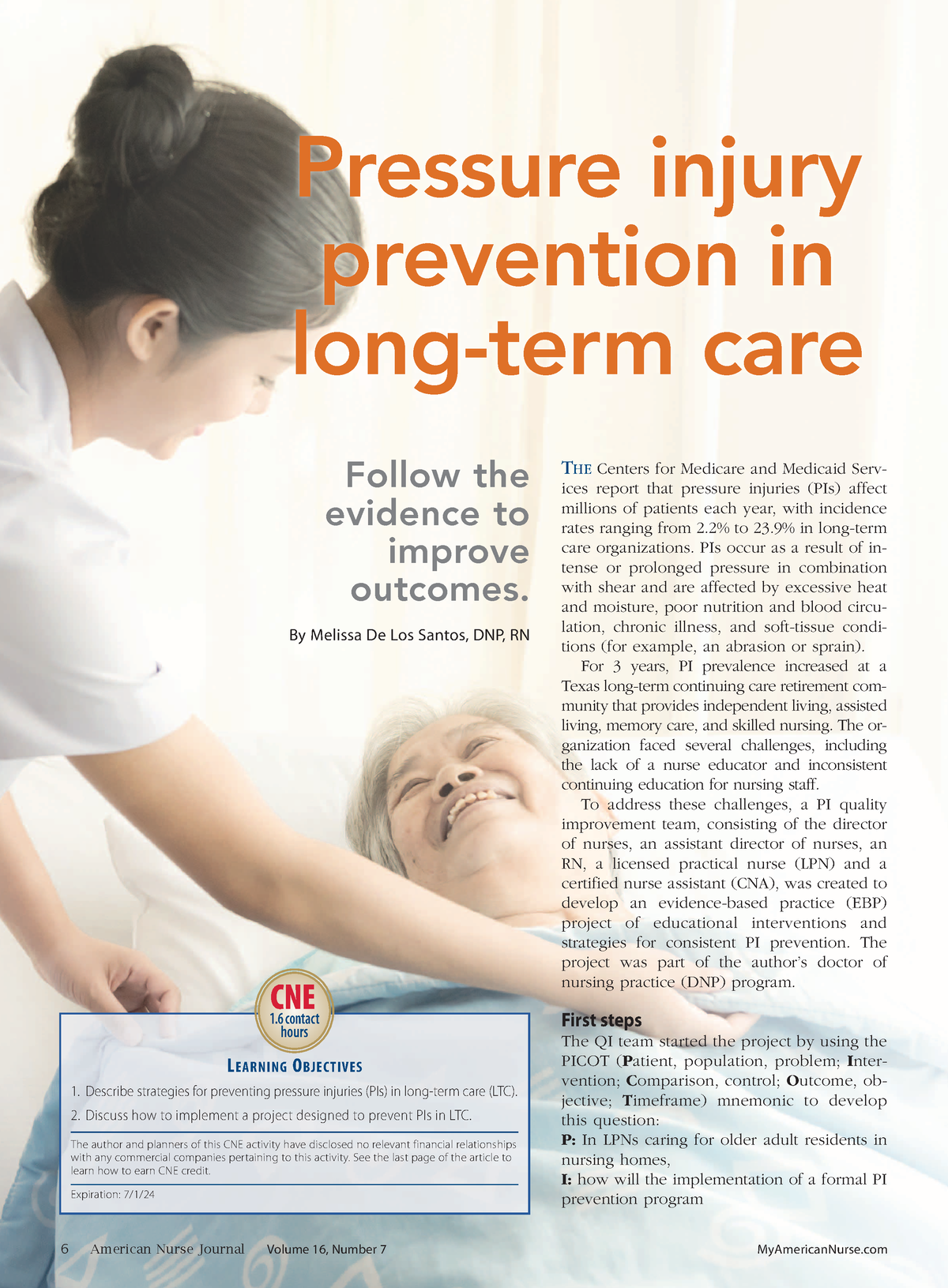 Pressure Injury Prevention - 6 American Nurse Journal Volume 16, Number ...