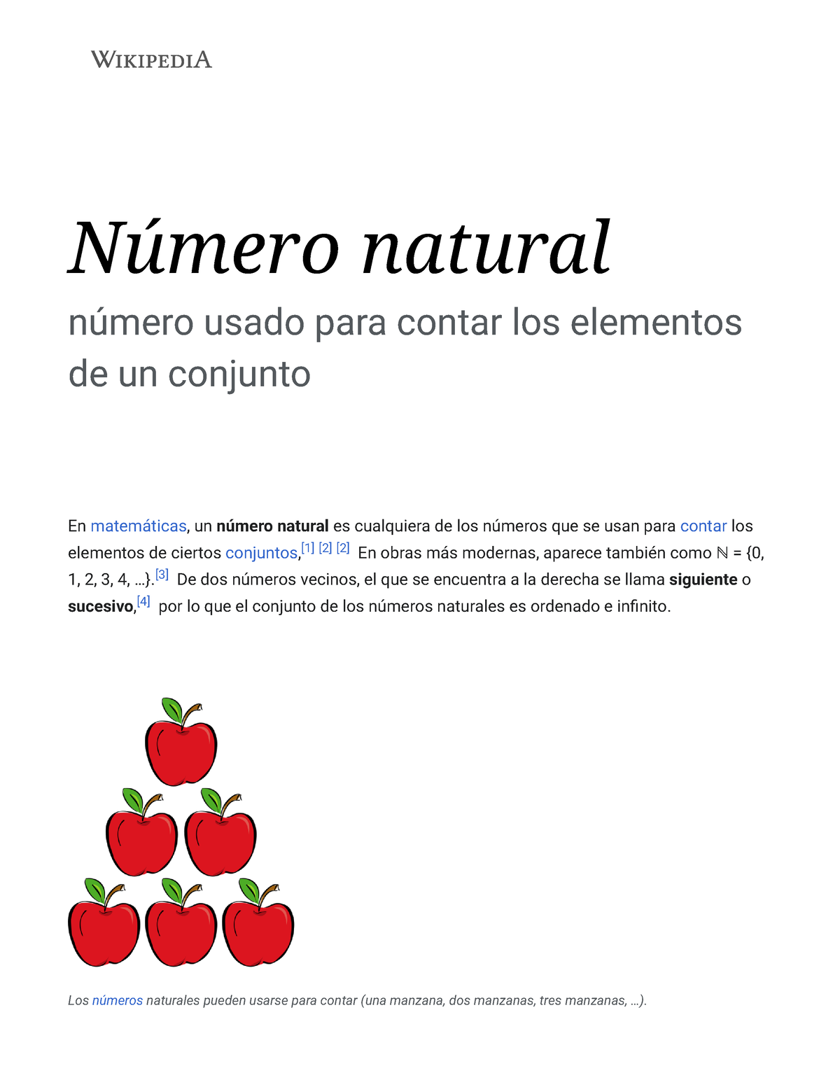 Número Natural - Wikipedia, La Enciclopedia Libre - Número Natural ...