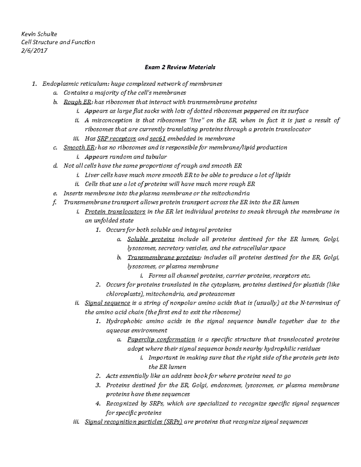 MCB Study Guide Exam 2 - Summary Molecular Cell Biology Ii: Cell ...