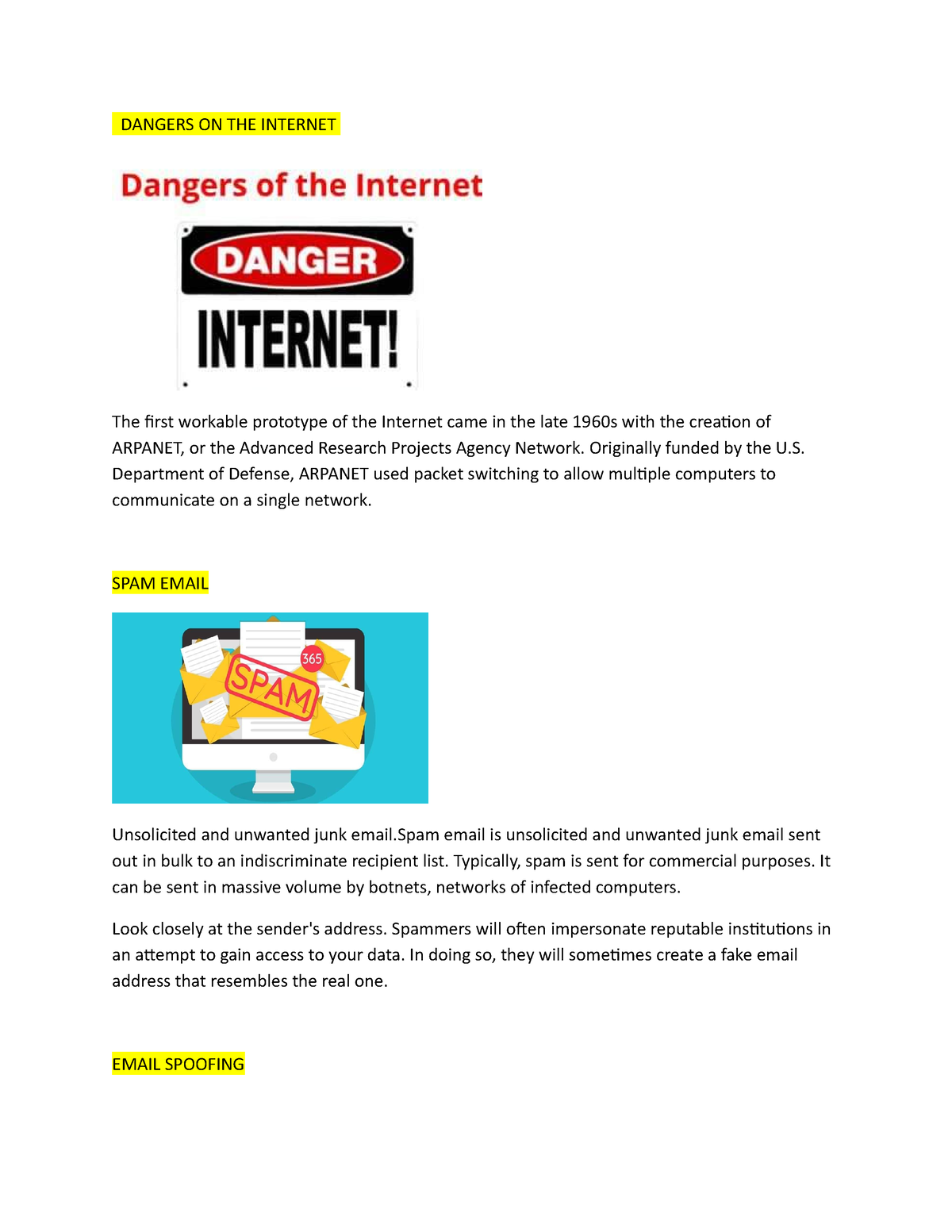 internet dangers essay