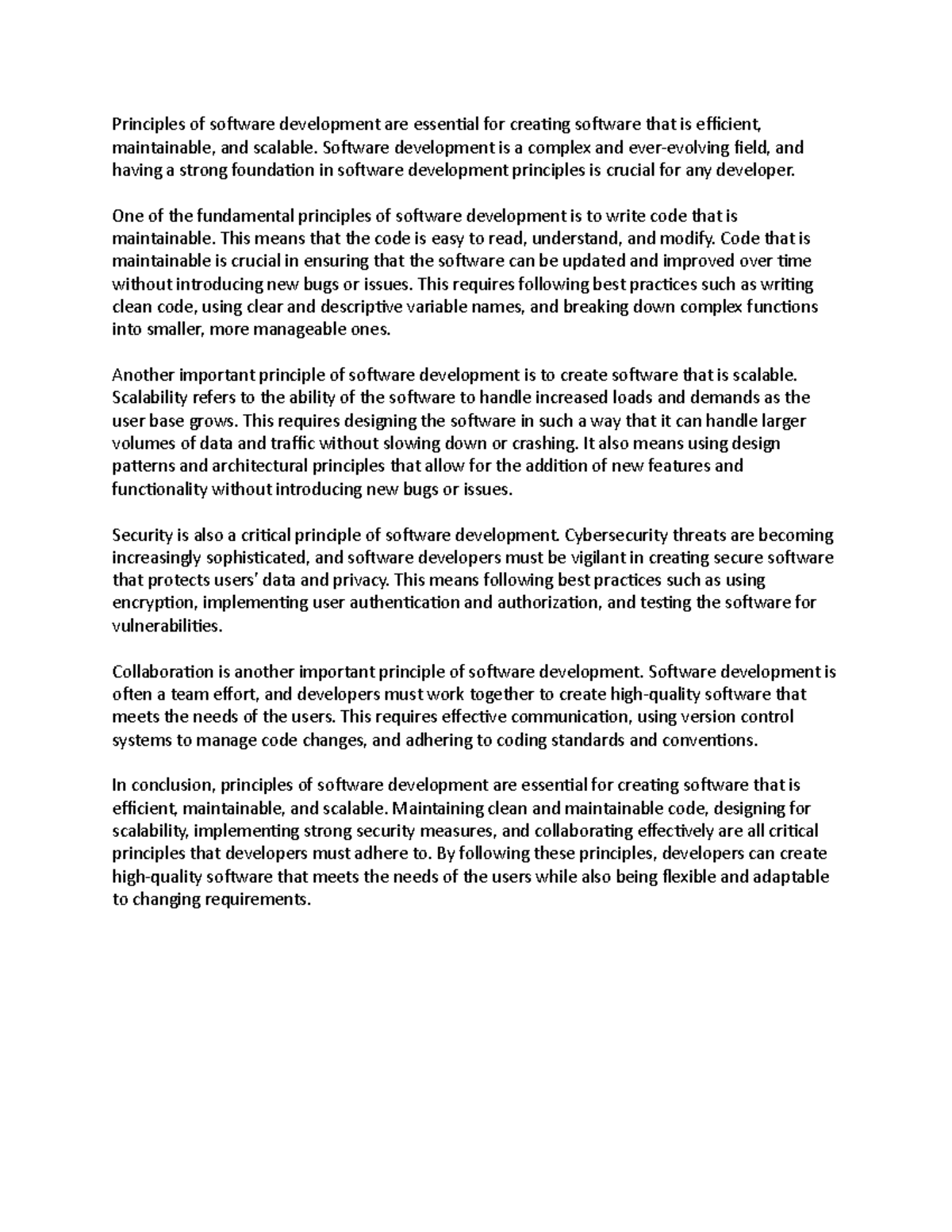 Principles of software development are essential for creating software ...
