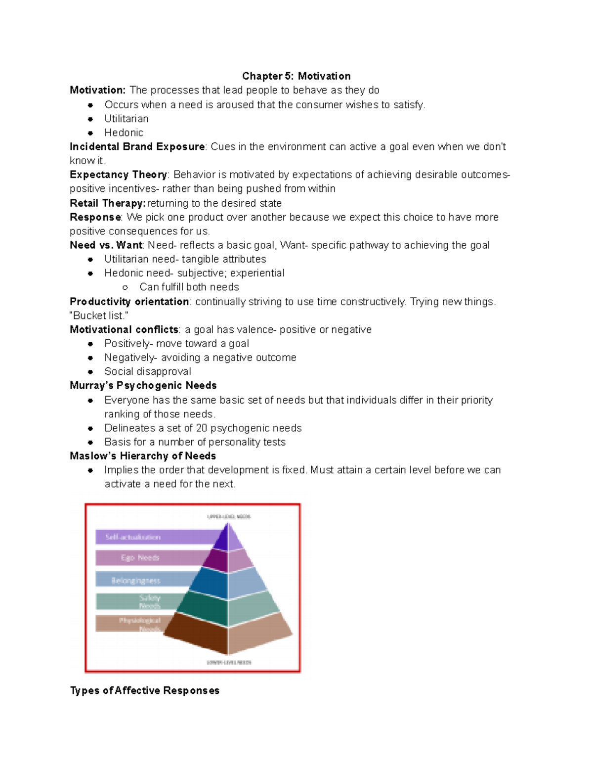 Test 2: Chapter 5 - Chapter 5: Motivation Motivation: The processes ...