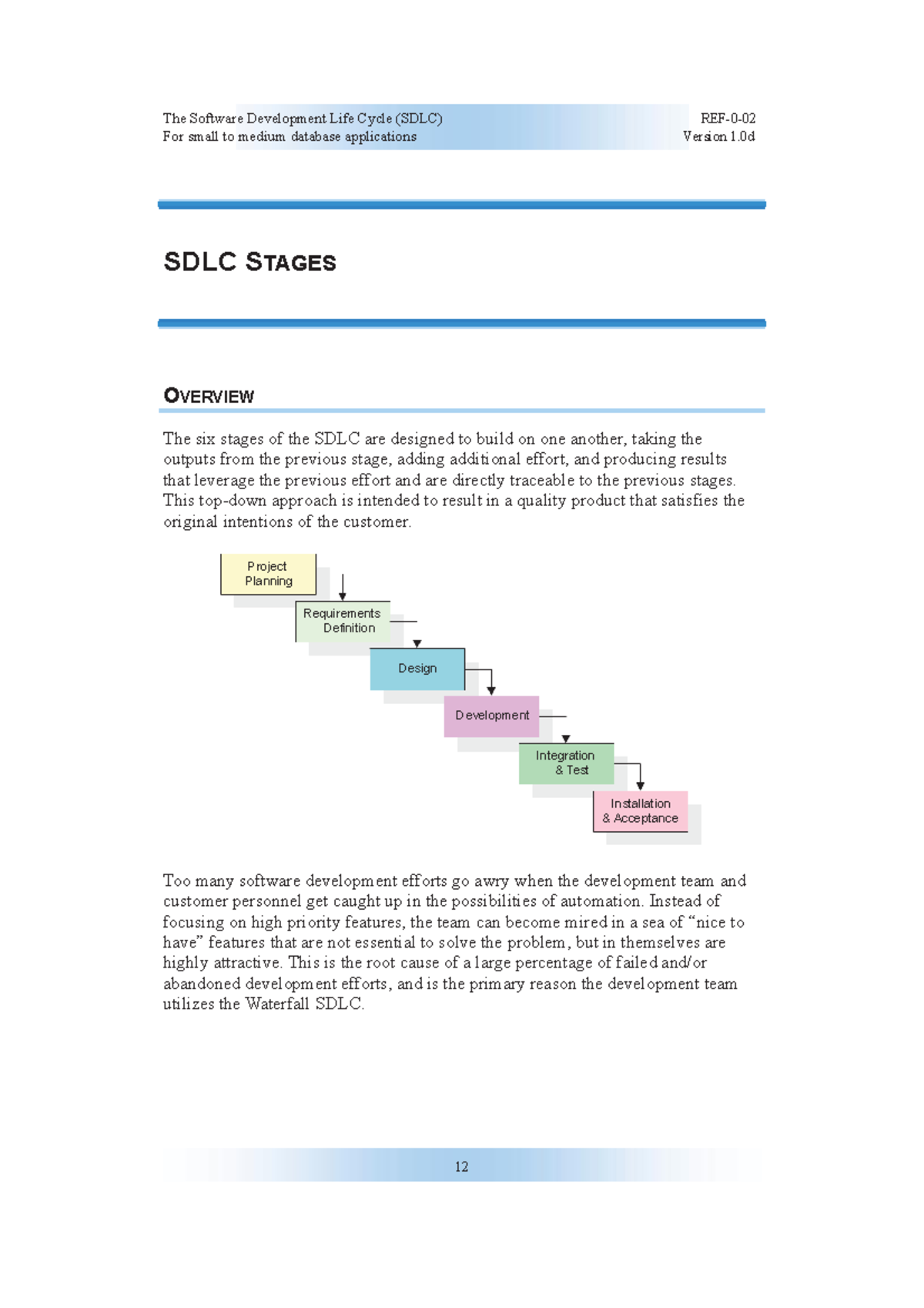 SDLC Stages - Lecture notes 2 - For small to medium database ...