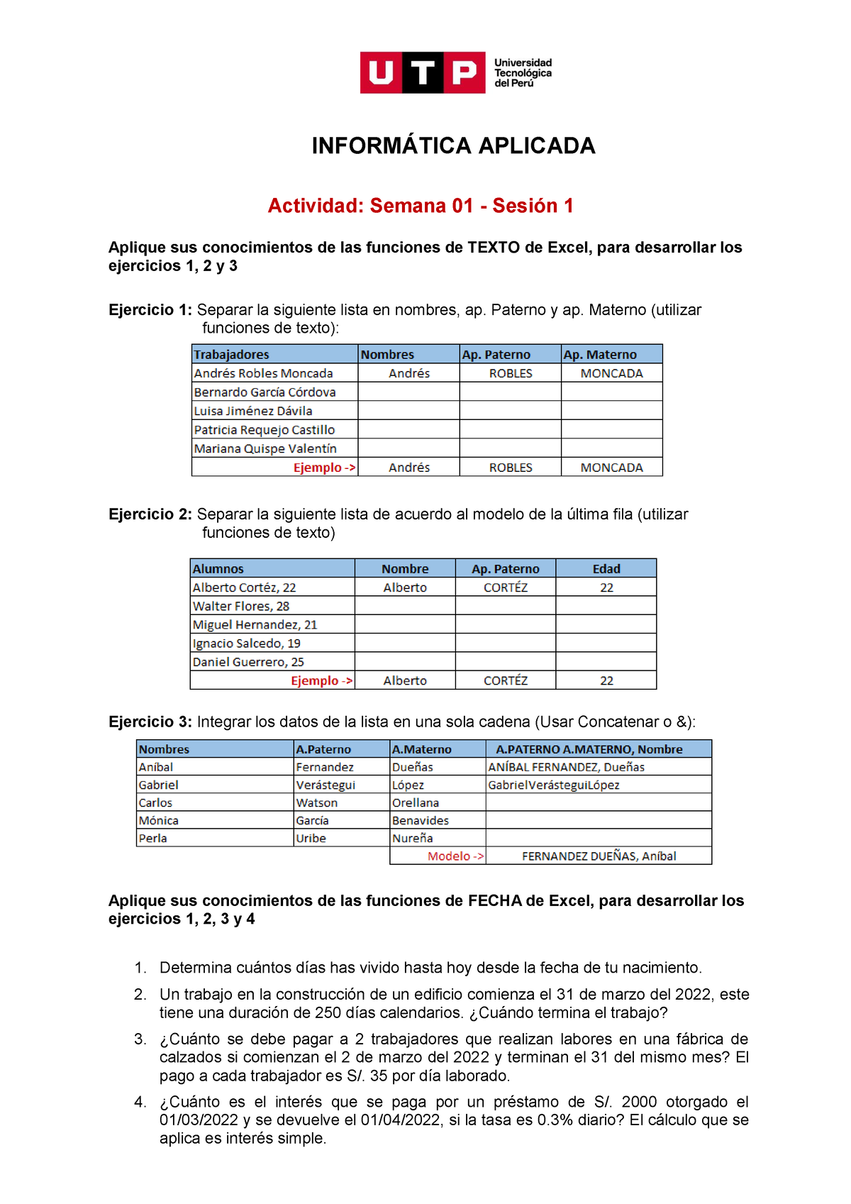 S S Resolver Ejercicios Inform Tica Aplicada Actividad Semana Sesi N Aplique