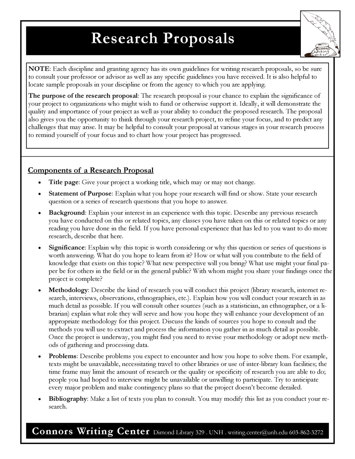 guidelines for writing research proposals