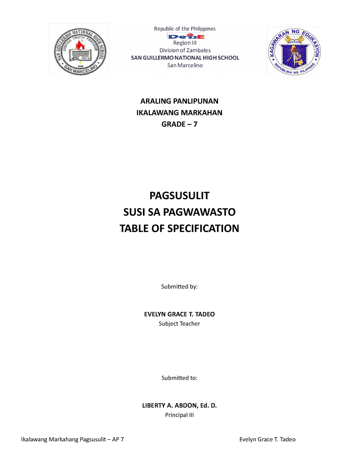 Ikalawang Markahang Pagsusulit SA Araling Panlipuna 7 - ARALING ...