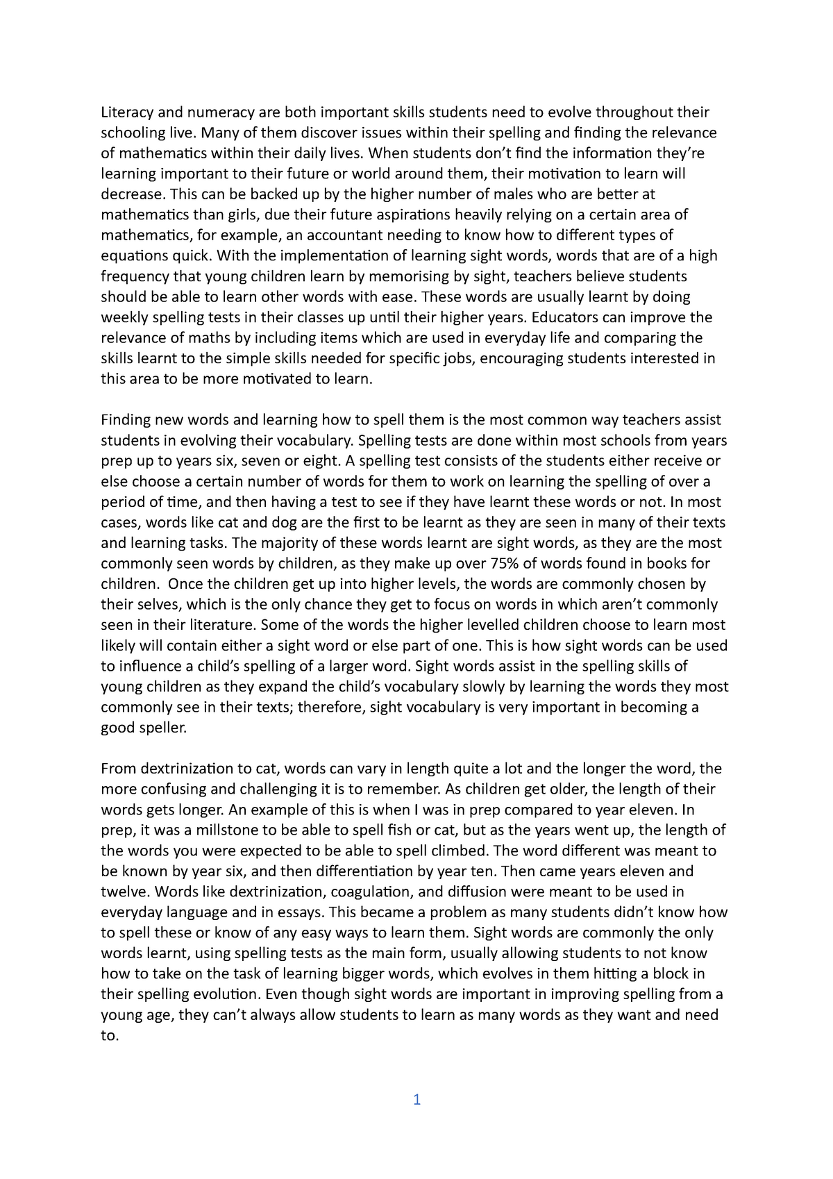 literacy training service essay