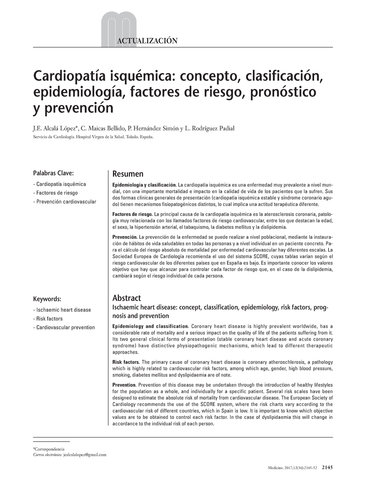 Cardiopatia Isquemica Cardiopatía Isquémica Concepto Clasificación Epidemiología Factores 5444