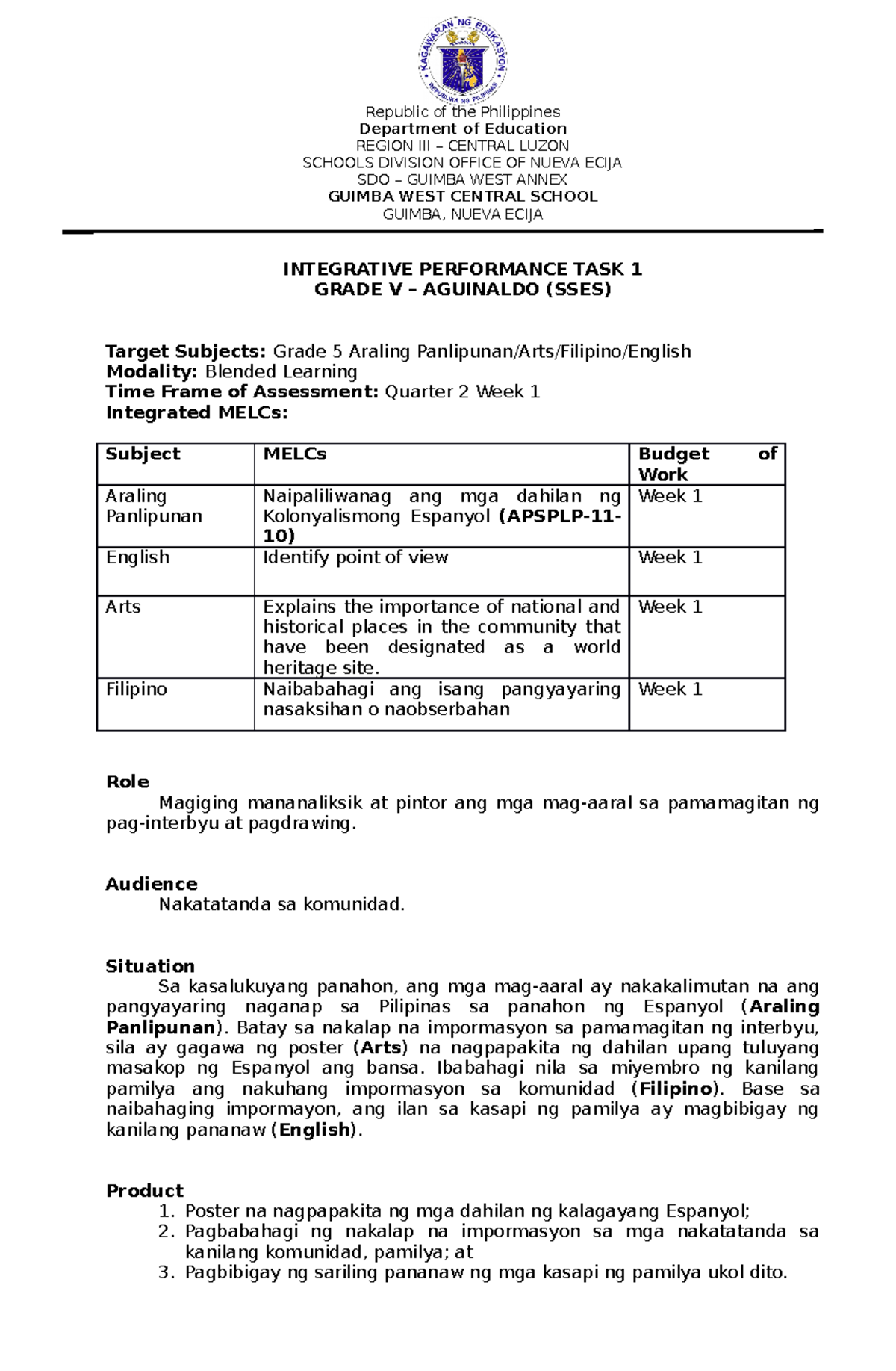 integrative-performance-task-in-grade-5-republic-of-the-philippines