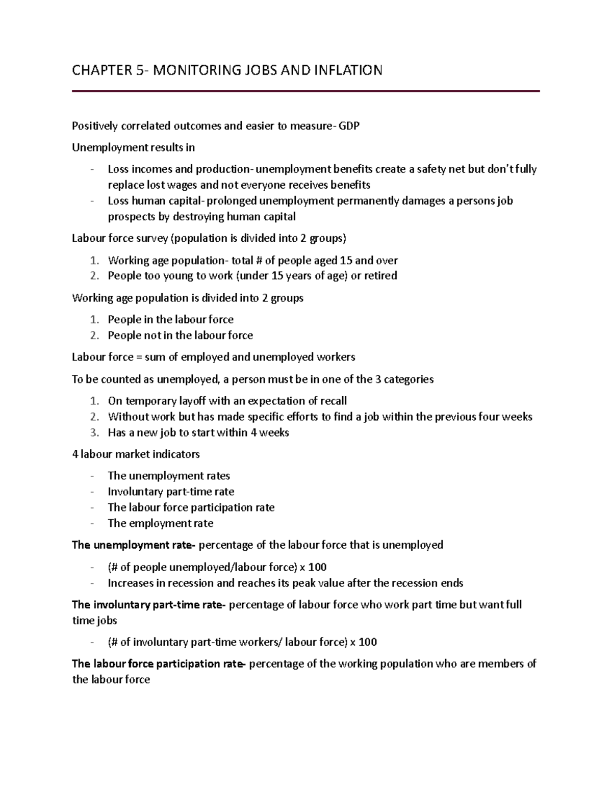 Chapter 5 ppt CHAPTER 5 MONITORING JOBS AND INFLATION Positively