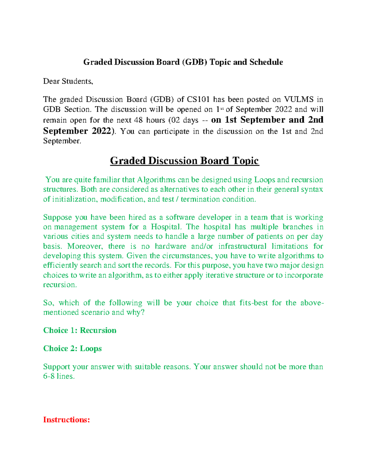 kjhgfdrftghujikl Graded Discussion Board (GDB) Topic and Schedule