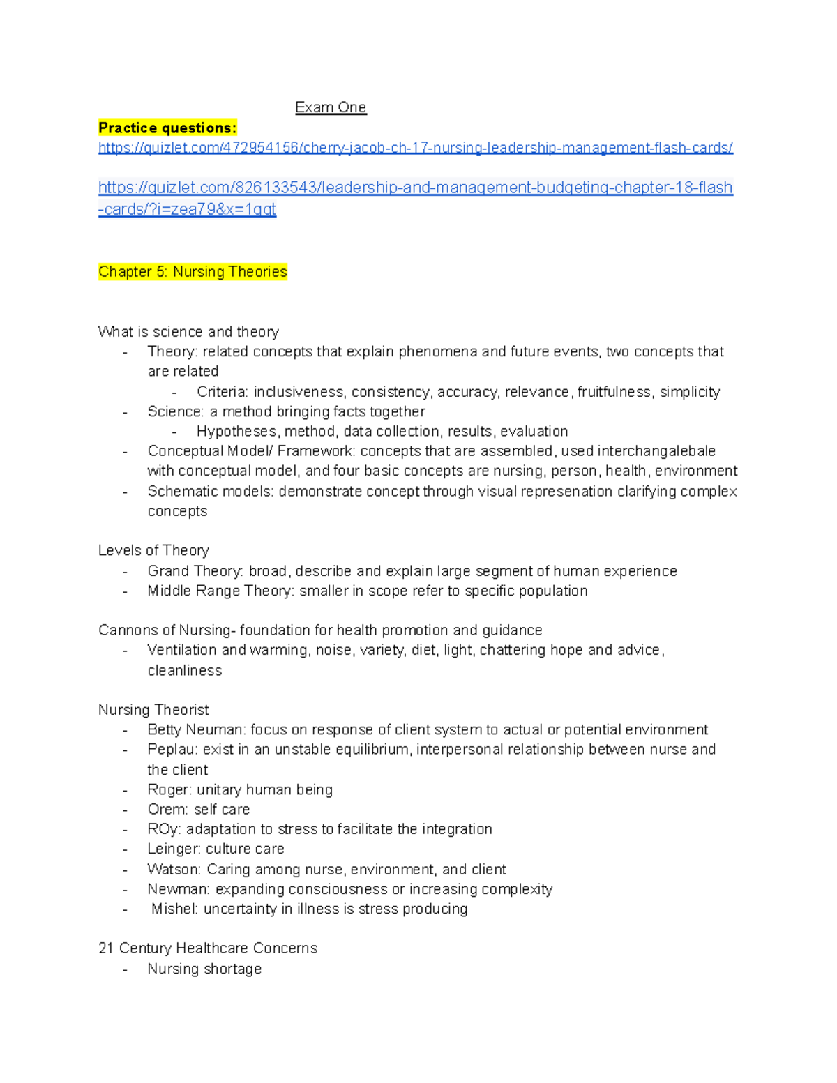Leadership notes - Exam One Practice questions: - Studocu
