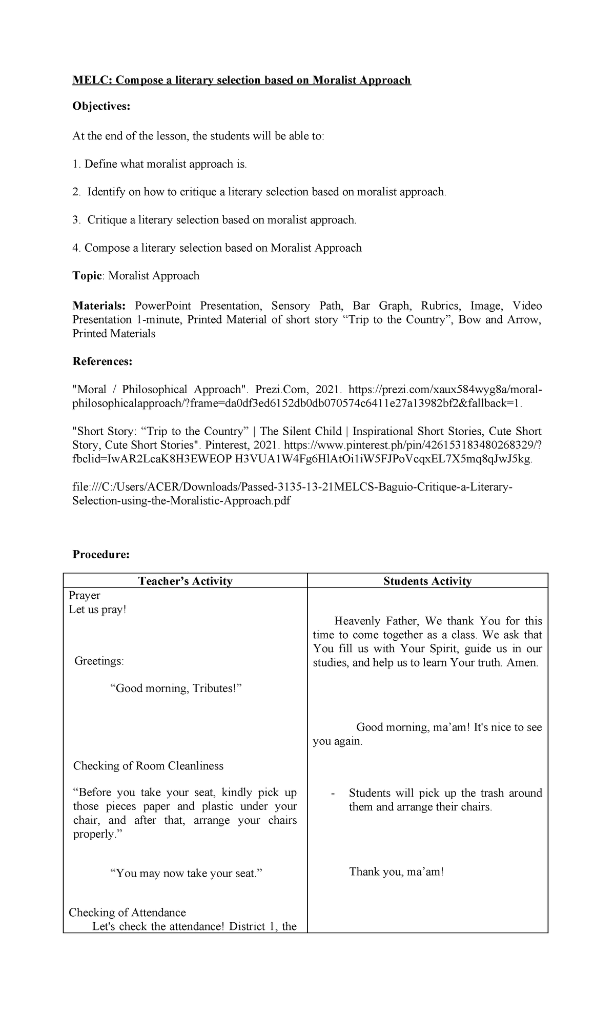 Demo Dlp Moralist Approach Melc Compose A Literary Selection Based On Moralist Approach 1664