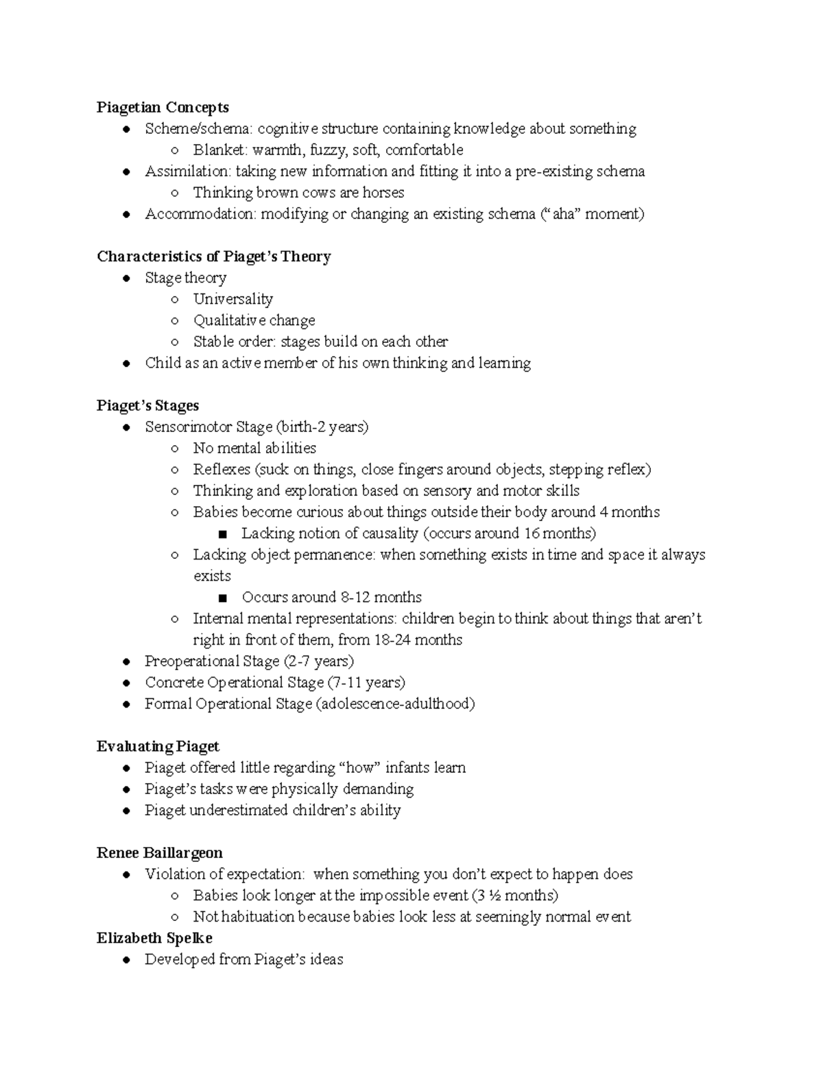 cognitive structure piaget