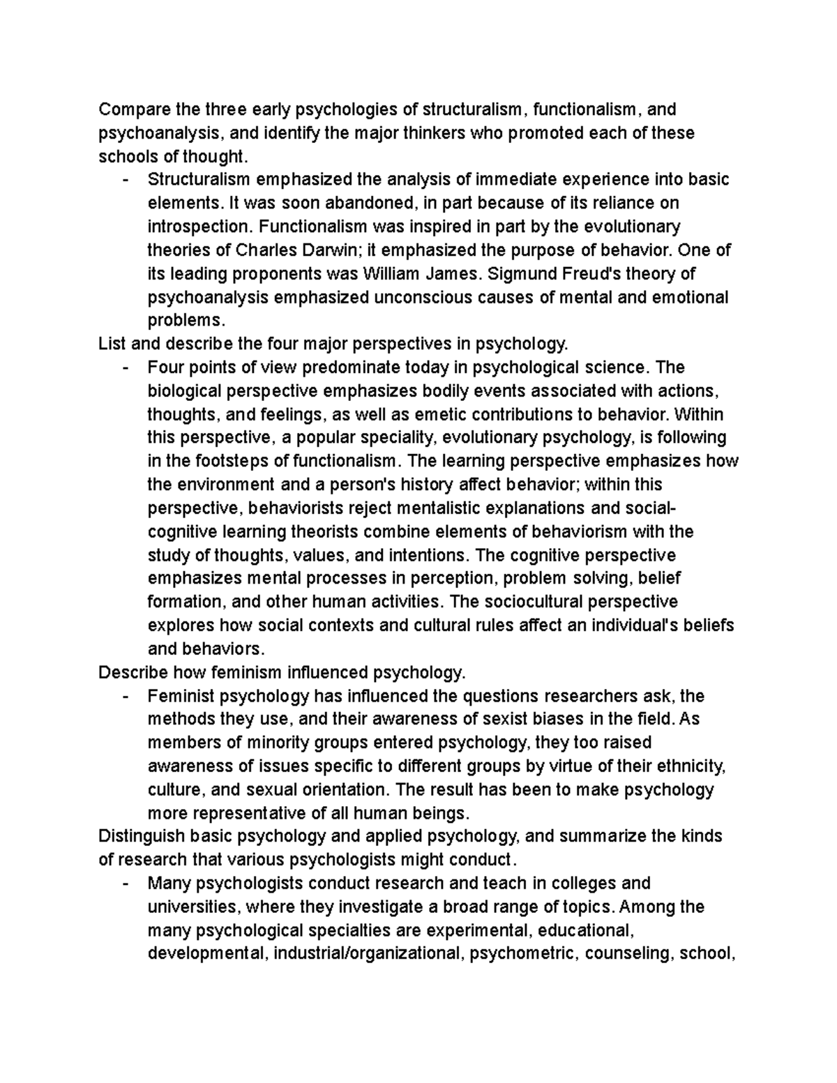 Gen Psych 46 - Notes taken directly from lecture, needed to succeed in ...