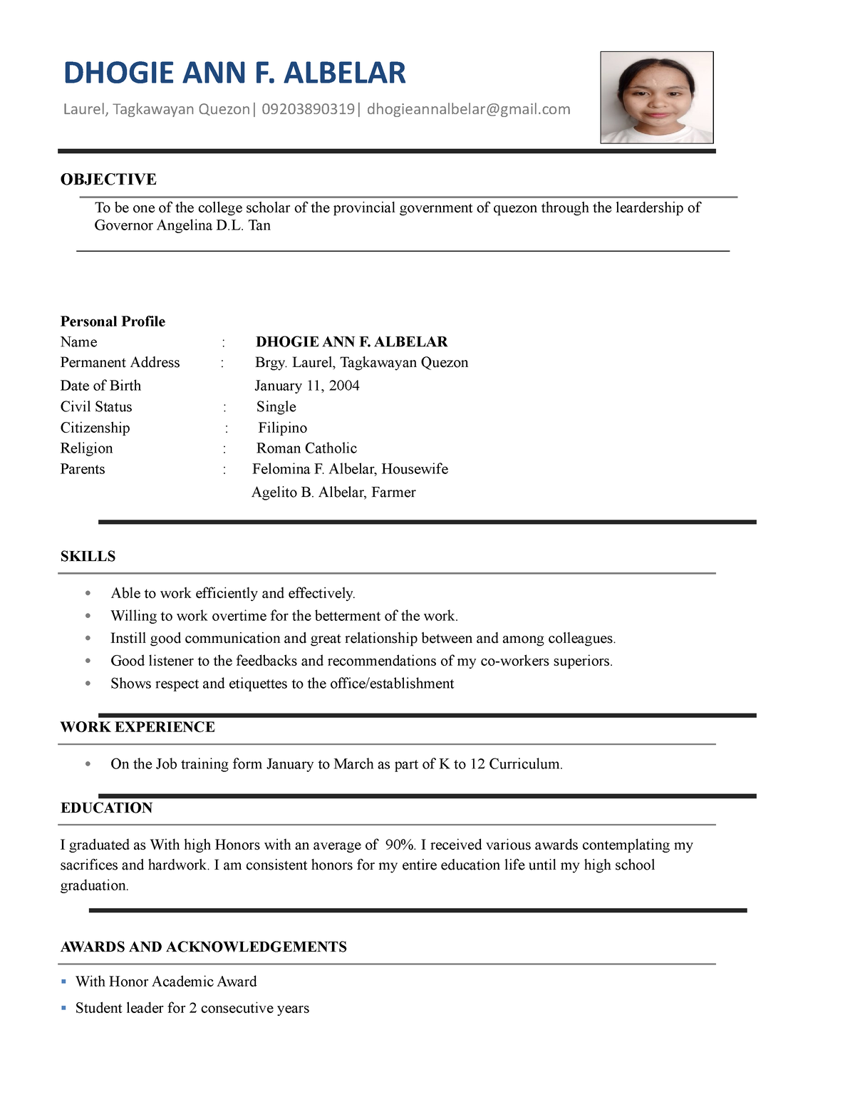 Resume - Expertise - OBJECTIVE To be one of the college scholar of the ...