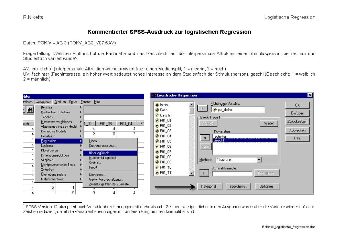 Logistische Regression Interpretation Spss www.studocu.com