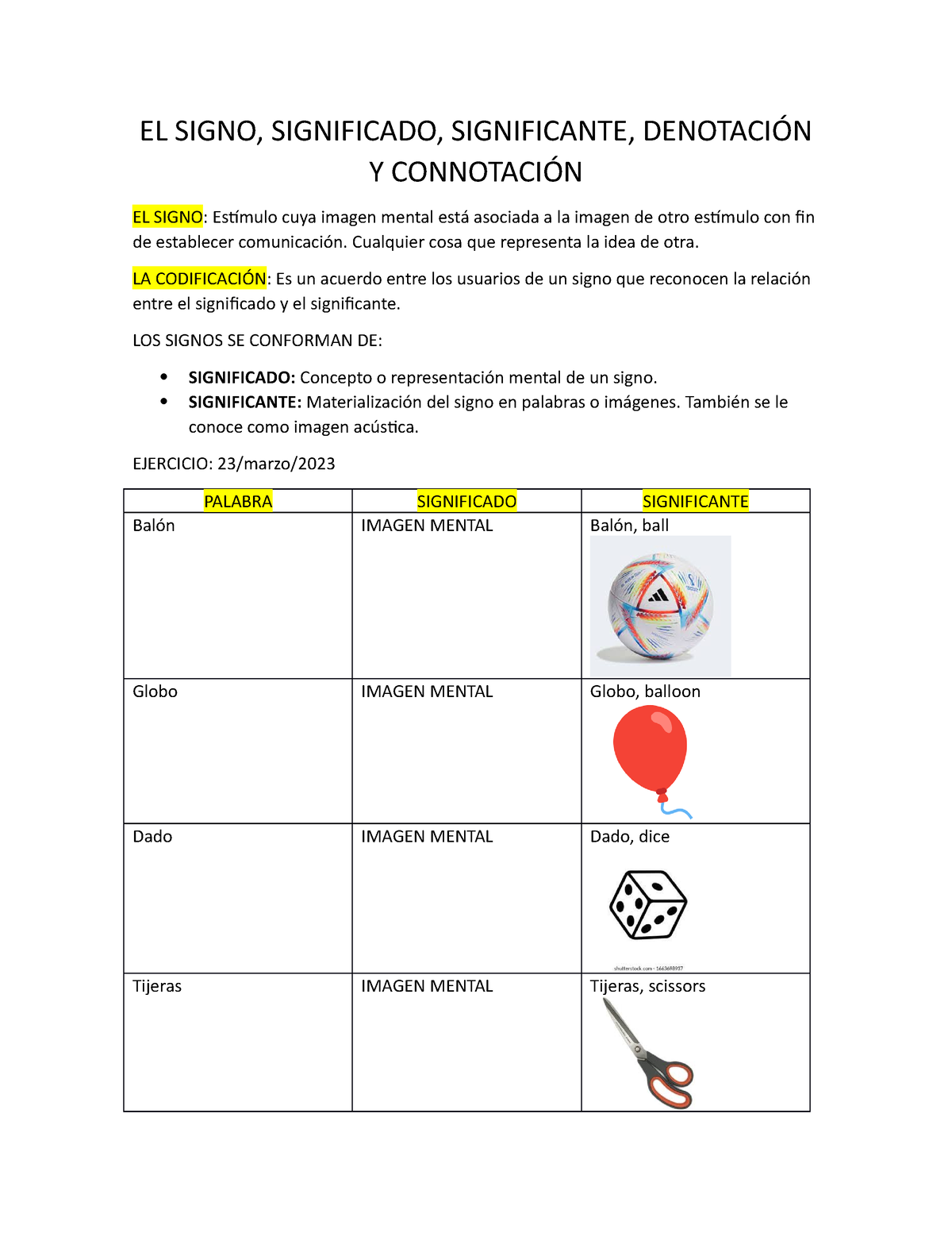 EL Signo - Apunte - EL SIGNO, SIGNIFICADO, SIGNIFICANTE, DENOTACIÓN Y ...