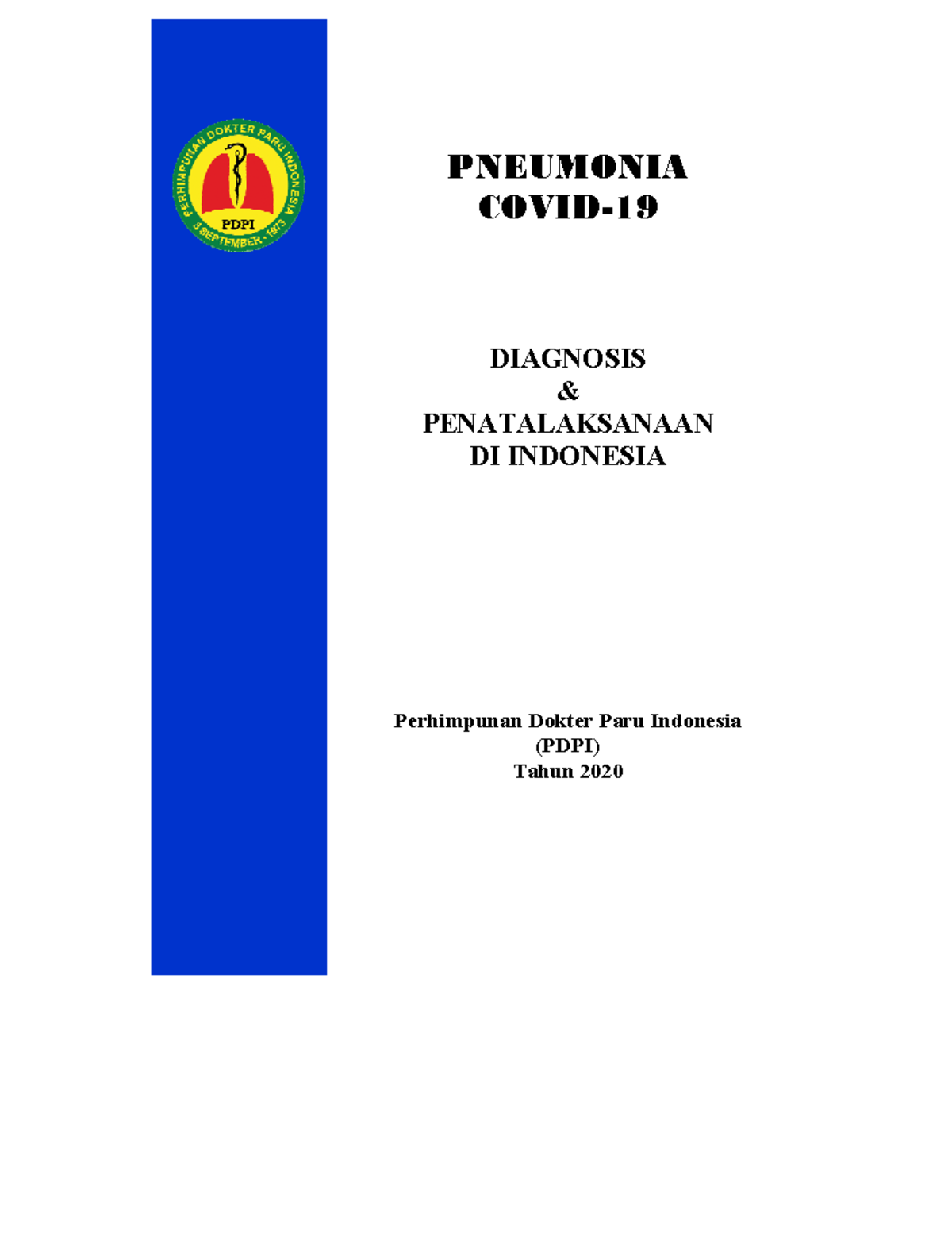 PDPI Buku Pneumonia Covid 19 -PDPI 2020 - PNEUMONIA COVID- DIAGNOSIS ...