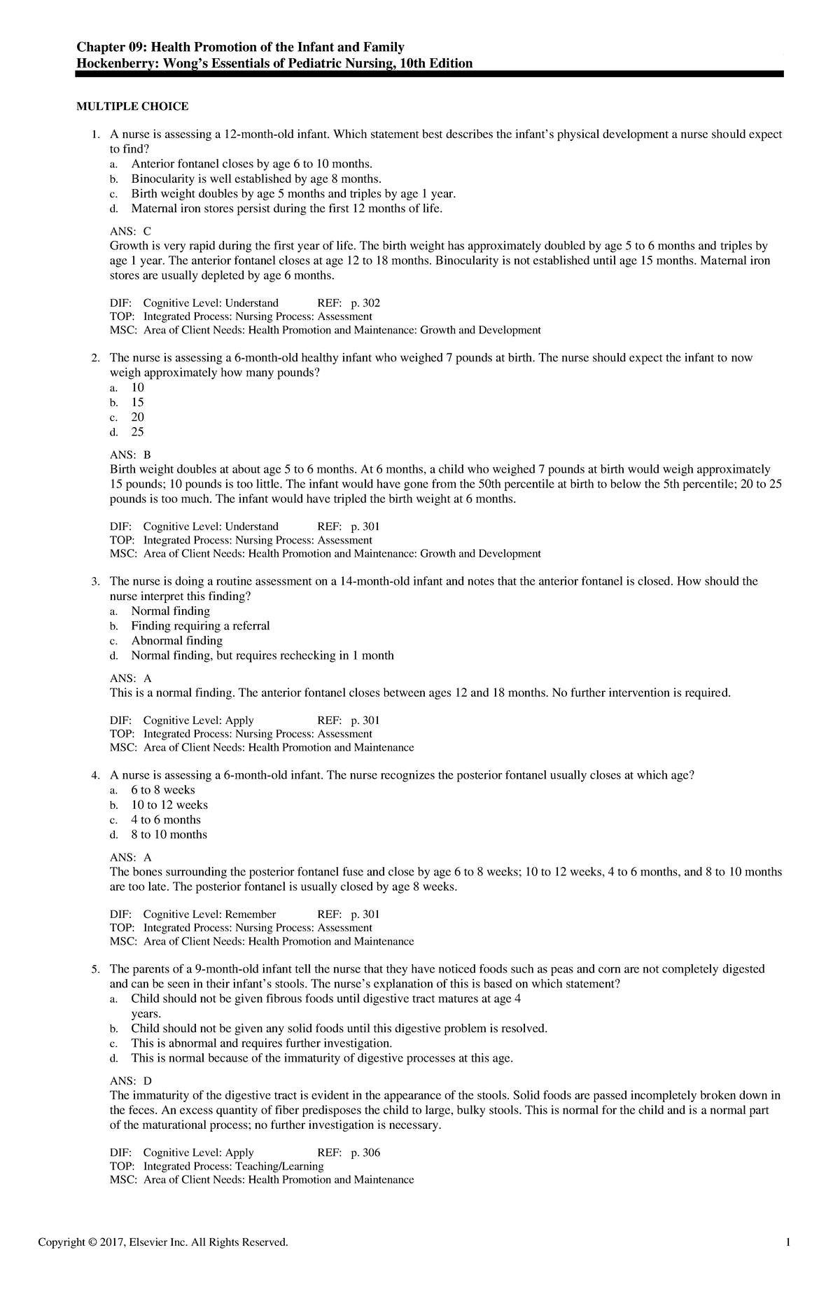 Exam View - Chapter 09 - Practice questions with rationales - Chapter ...