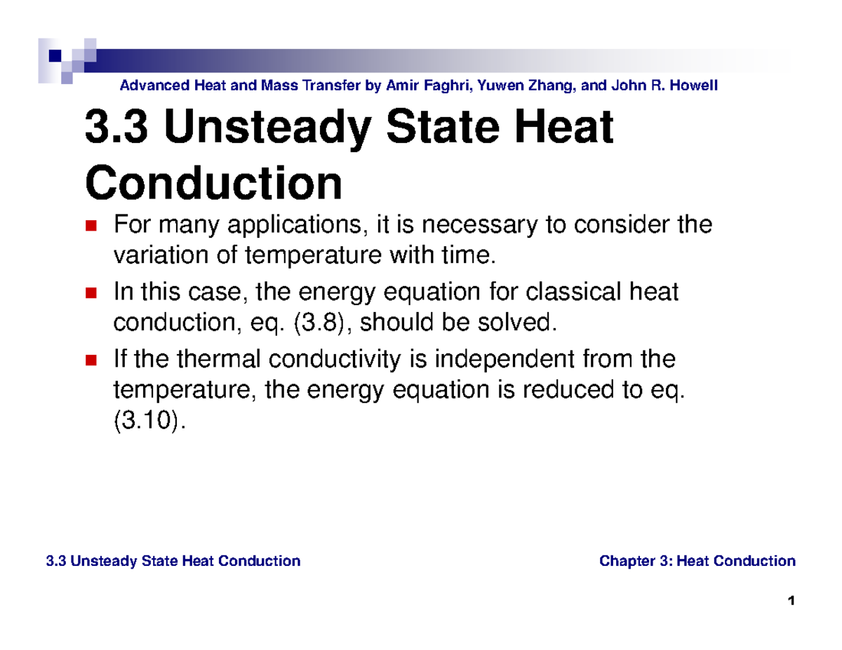 Download - fuck you - Chapter 3: Heat Conduction 3 Unsteady State Heat ...