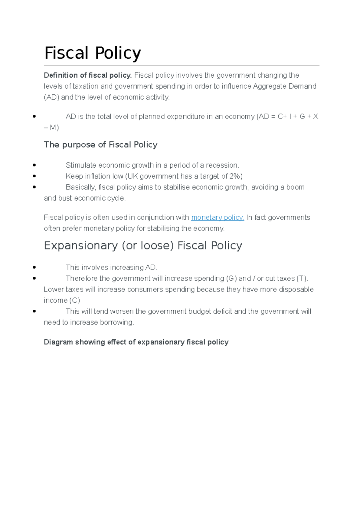 Fiscal Policy - Fiscal Policy Definition of fiscal policy. Fiscal