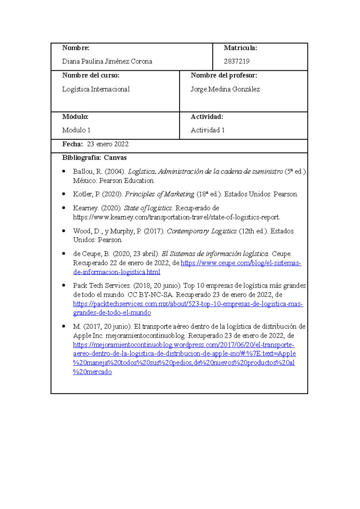 Act1 - tarea - Nombre: Diana Paulina Jiménez Corona Matrícula: 2837219 ...